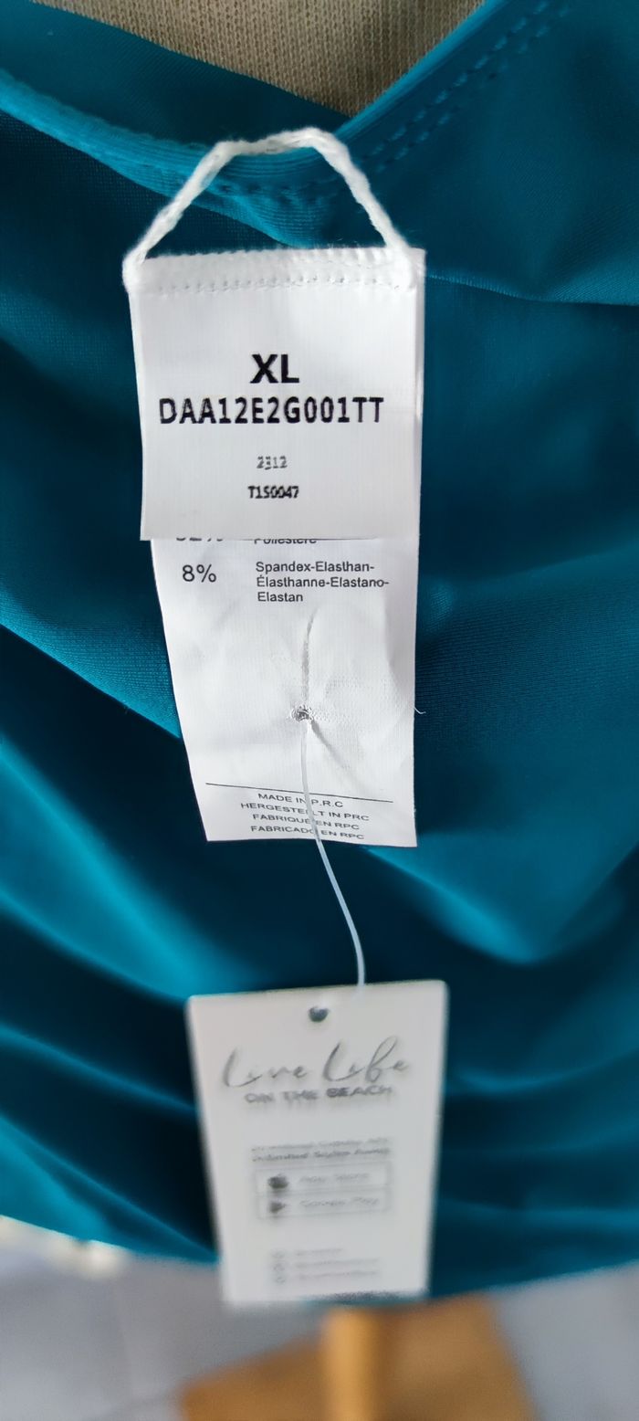 Maillot de bain 1 pièce à col licou marque Cupshe taille XL couleur bleu turquoise pour femme - photo numéro 5