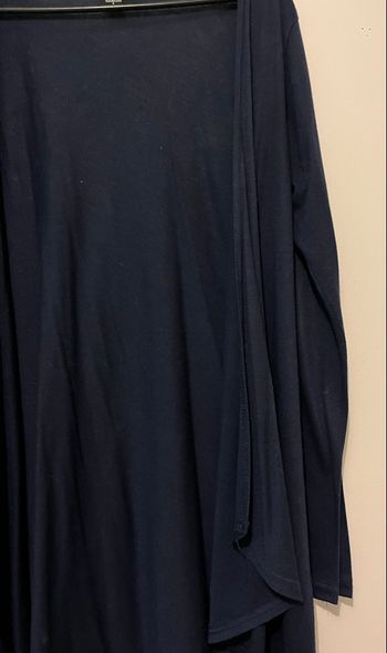 Gilet long bleu manches longues