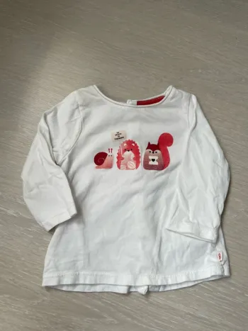 T-shirt manches longues - animaux forêt - 9m