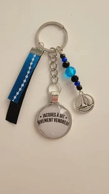 Cadeau humour, porte clé message " jacques a dit vivement vendredi"