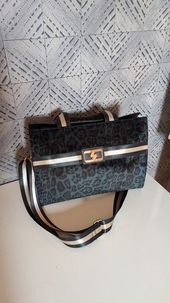 Sac à main cabas neuf vert foncé, bandoulière