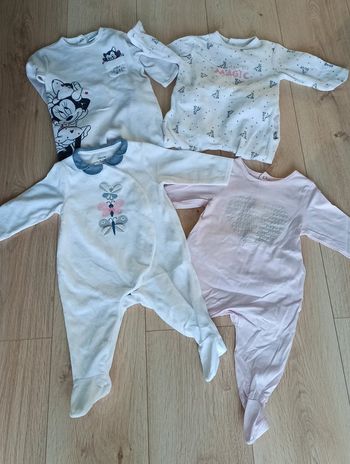 Lot de 3 pyjamas velours (Obaïbi + Disney + Kiabi) + 1 dors bien coton Obaïbi - Taille 9 mois - 71cm