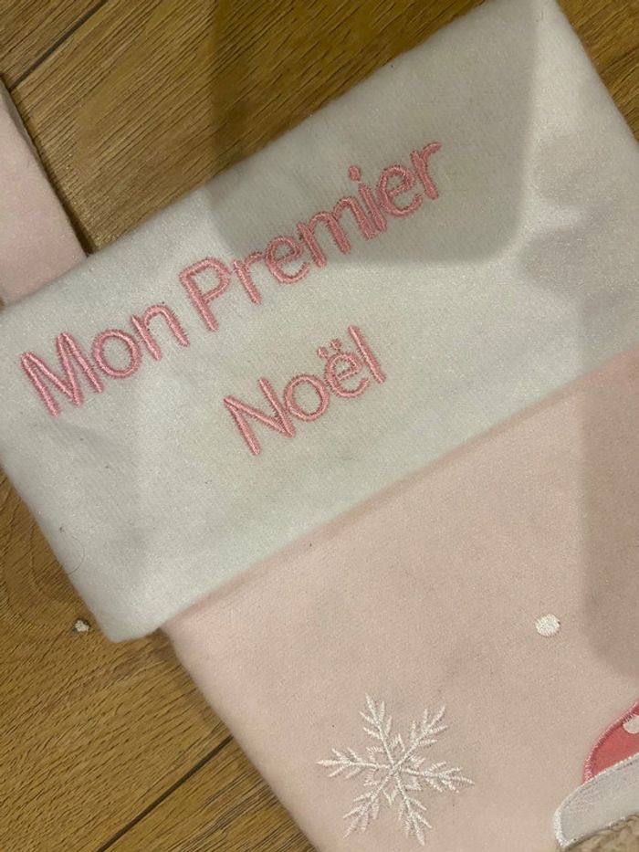 Chaussette rose Noël décoration - photo numéro 3