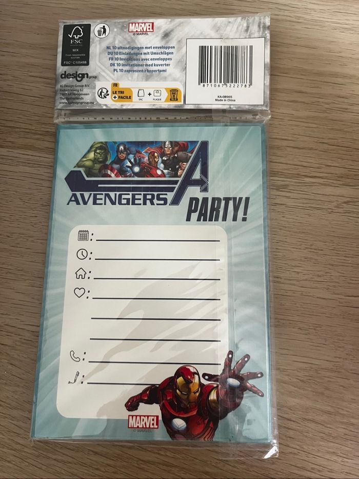 Cartons invitations avengers - photo numéro 2