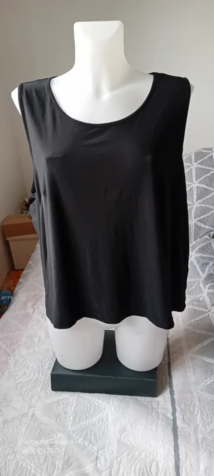 Débardeur fluide col rond noir femme xxl opaline - photo numéro 5