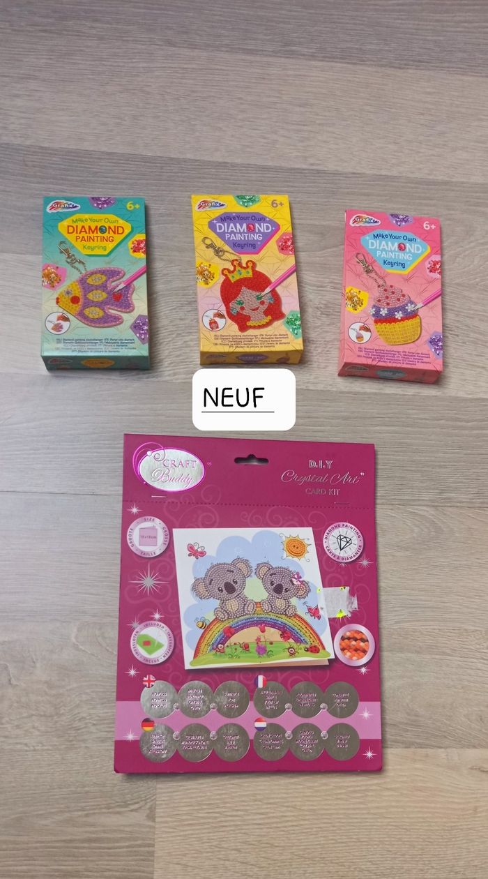 Porte clés et carte creative Diamond painting kit créatif