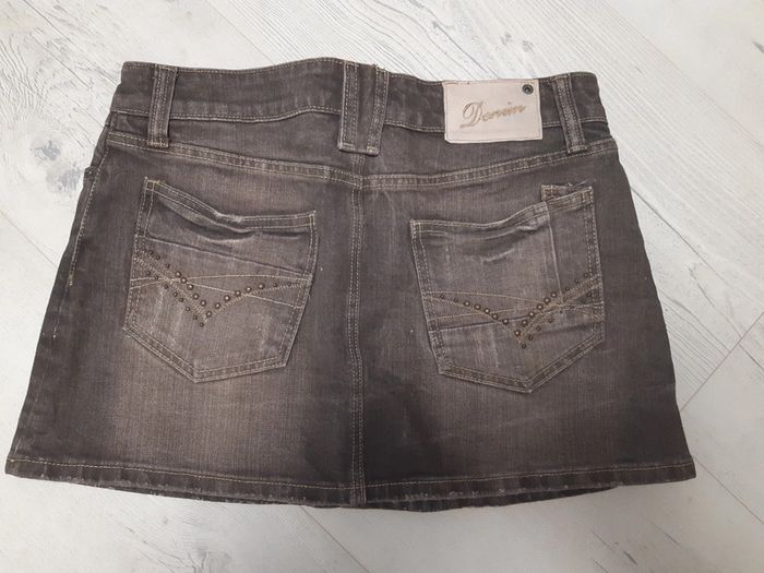 Minijupe en jean marron taille 40 - photo numéro 2