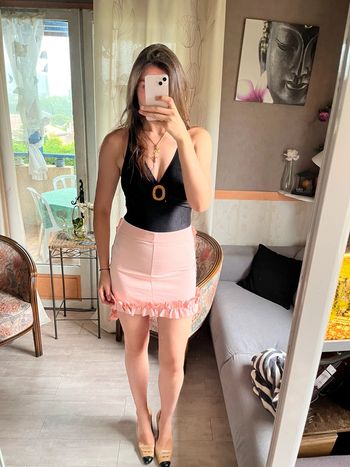 Mini jupe asymétrique à froufrous vintage bohème champêtre Ibiza Summer