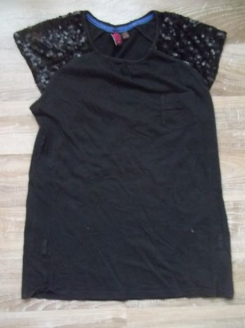 T-shirt noir épaules sequins Bilook 12 ans/152 cm (Kiabi2)