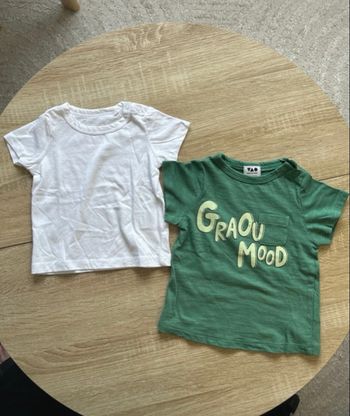 2 t-shirts taille 9 mois neuf 