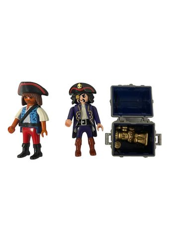 Lot figurines Playmobil pirates + coffre aux trésors