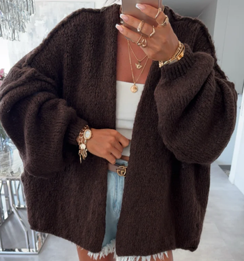 Gilet - Marron Chocolat - Maille - Décontracté - Cocooning - Automne