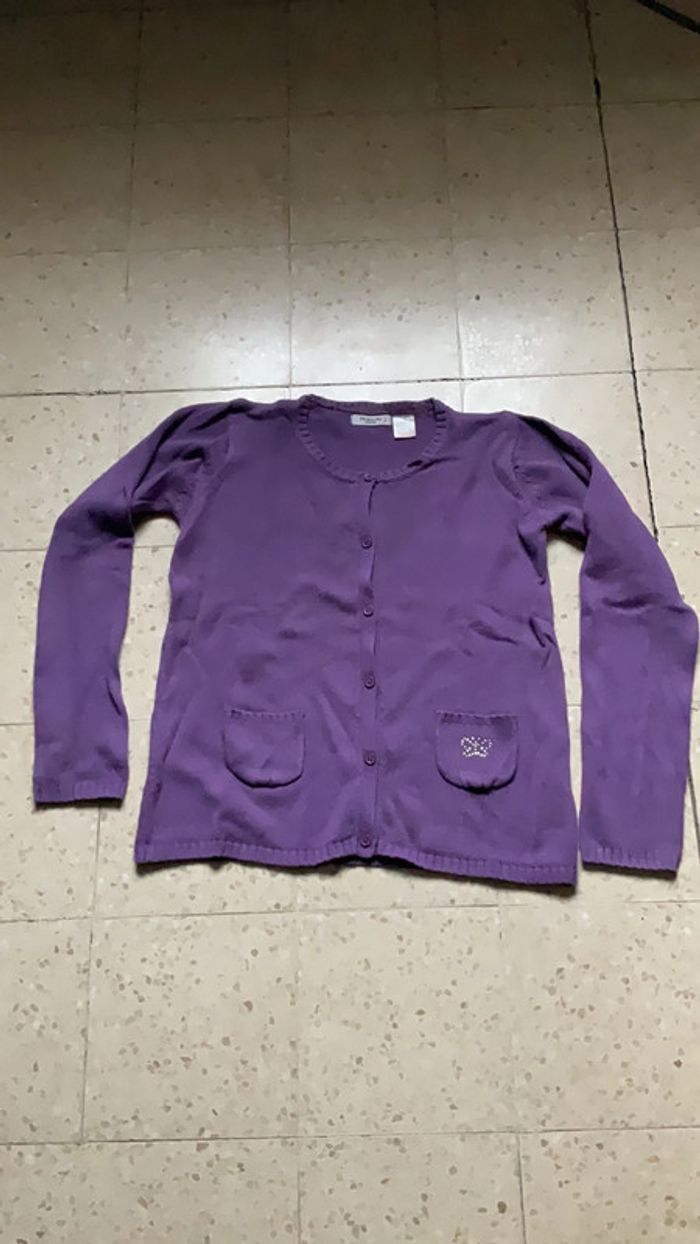 Gilet boutonné mauve (n°8)