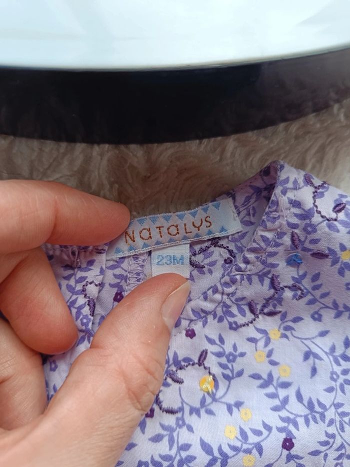 Robe sans manche Fille 23 mois Fleurs Natalys 100% coton - photo numéro 5