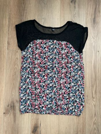 Blouse Pimkie noire fleurie M