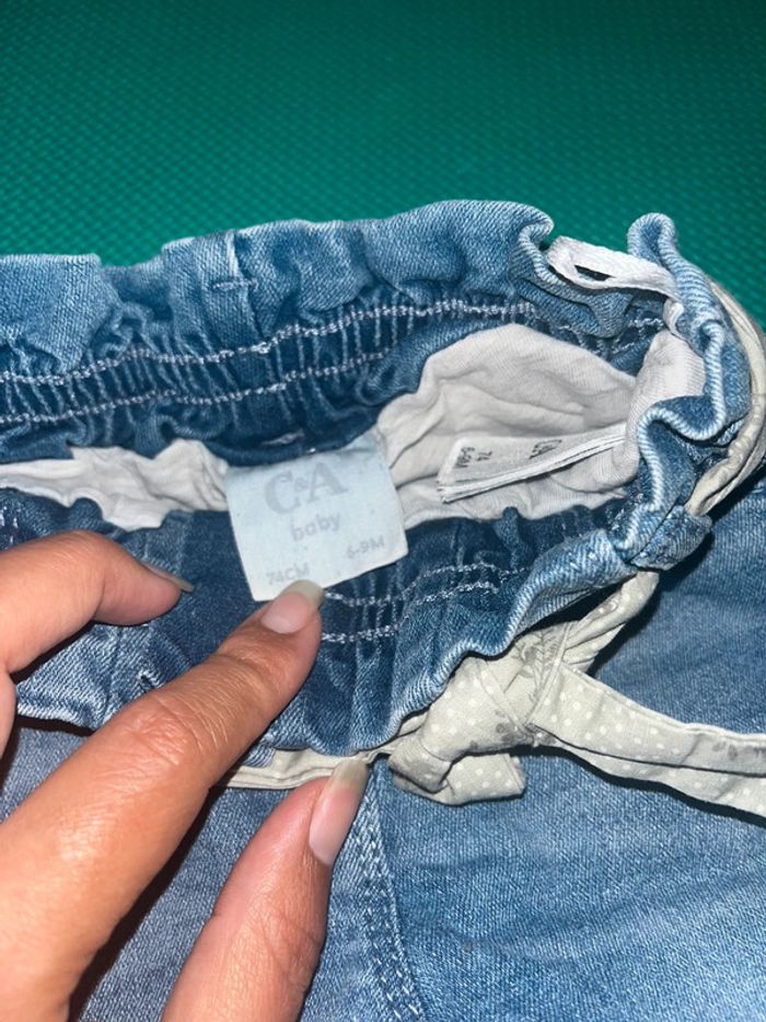 Jeans C&A 6/9M motif pois - photo numéro 2