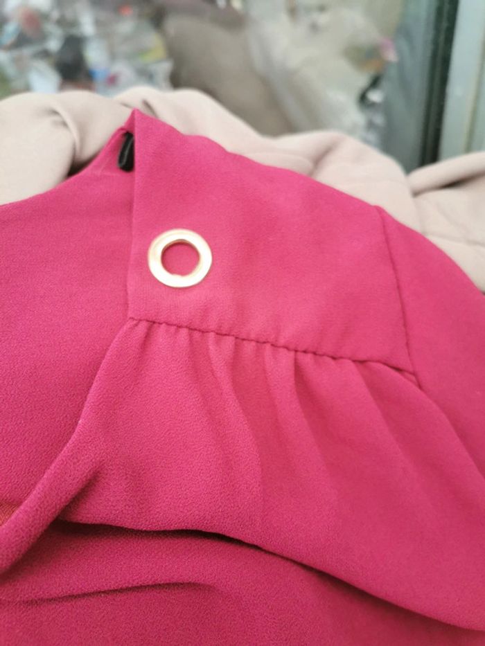 Blouse originale en 40 bordeaux oeillets - photo numéro 8