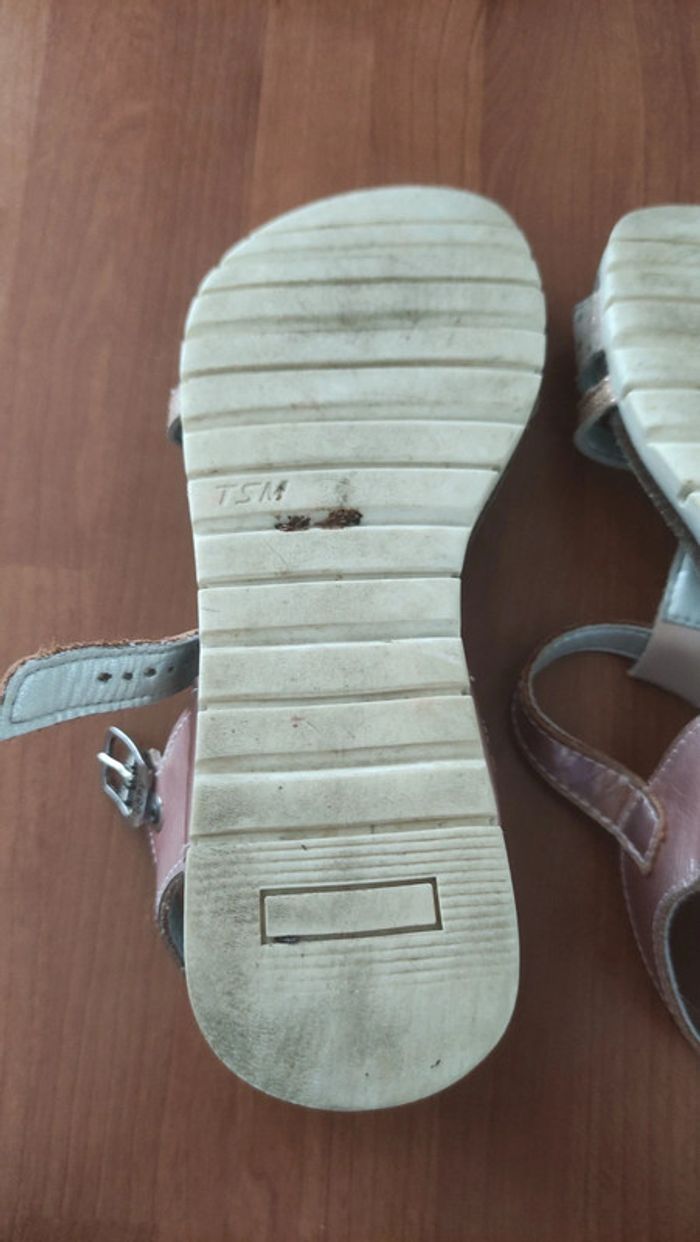 Nu-pieds rose semelle cuir pointure 34 - photo numéro 11