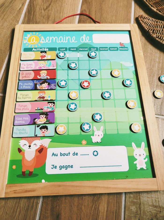📆 Jeu éducatif - Calendrier/ Tableau de Routine Magnétique "Ma Semaine"- - photo numéro 3