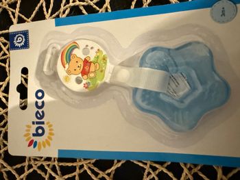 Bieco Anneau de dentition réfrigérant bleu avec clip de fixation