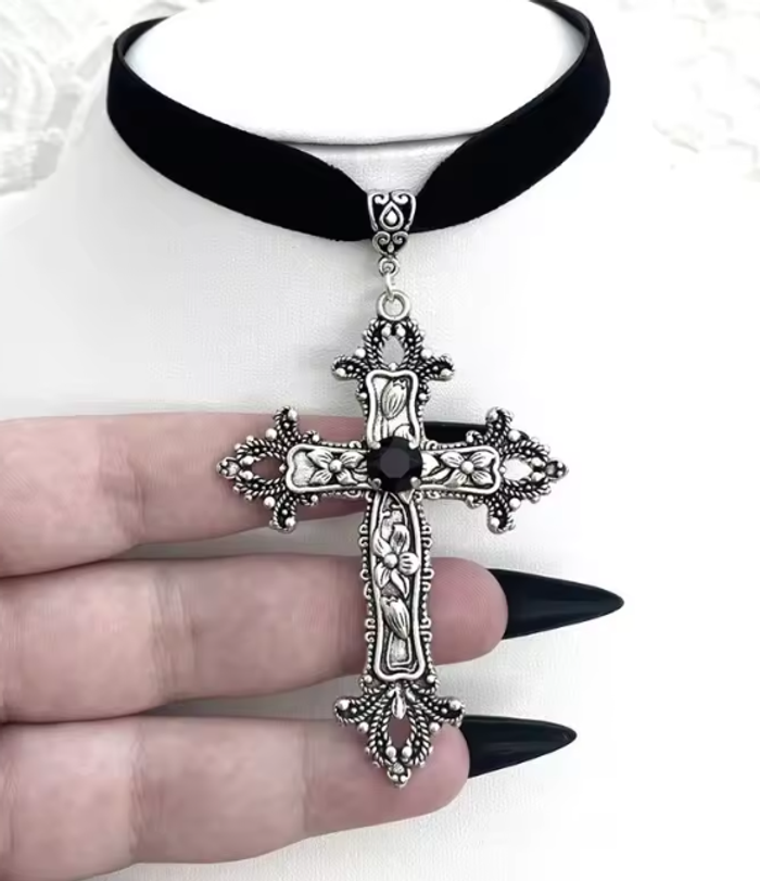 Ras de cou collier croix fantaisie NEUF - photo numéro 2