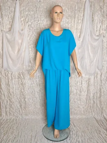 Ensemble Fluide Bleu Cyan / Bleu Ciel taille unique du 36 au 44