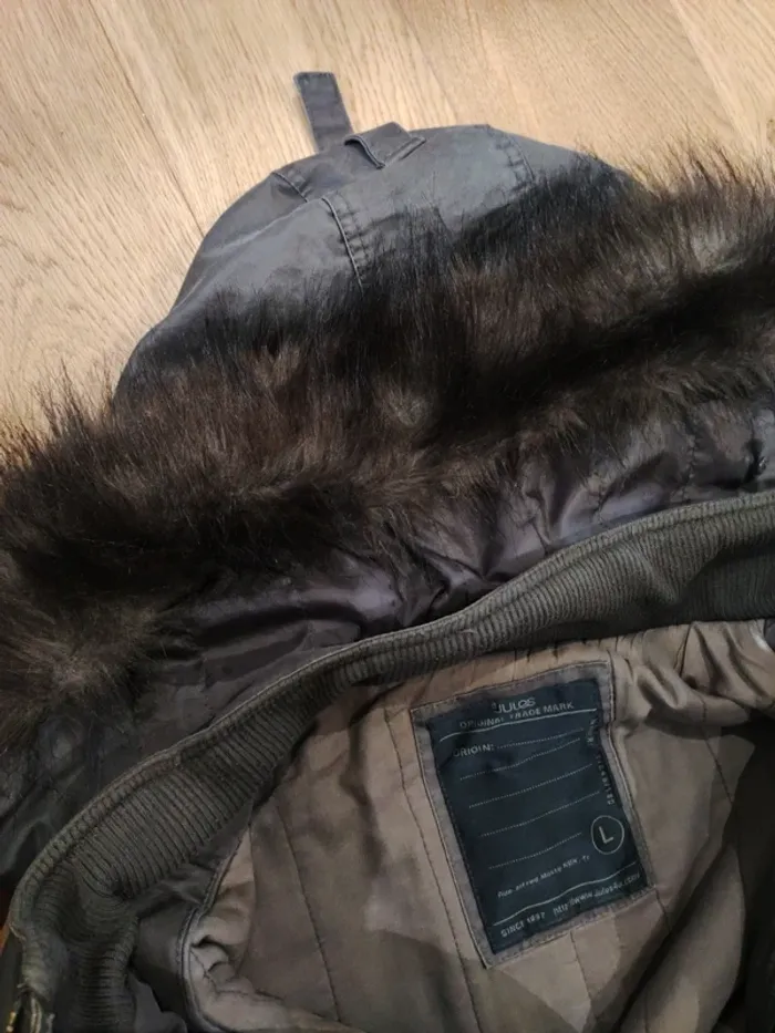 Manteau gris foncé avec capuche amovible - L - photo numéro 13