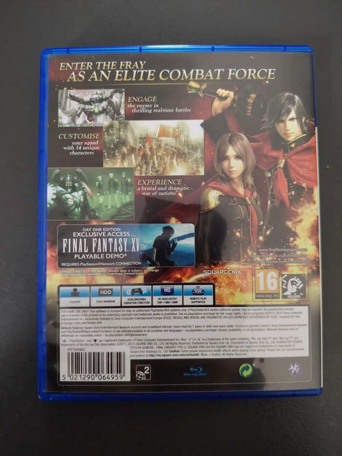 Boîtier Final Fantasy type-0 HD Ps4 - photo numéro 3