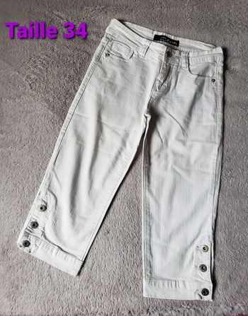 Pantacourt blanc taille 34