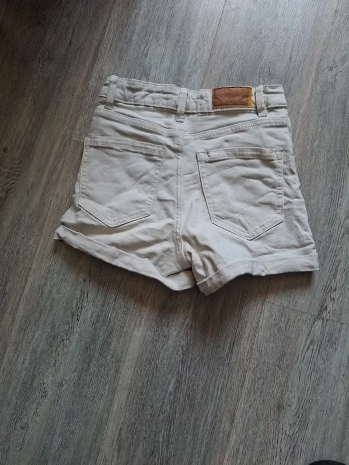 Short en jean Blanc - photo numéro 7