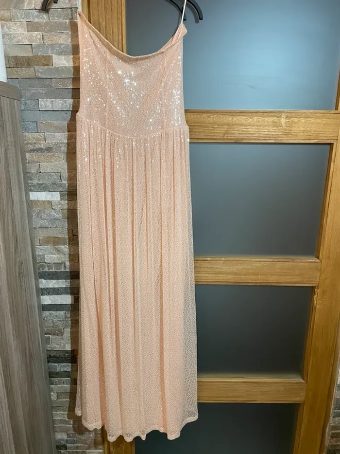 Robe de princesse bustier à paillettes Zara, taille L - photo numéro 7
