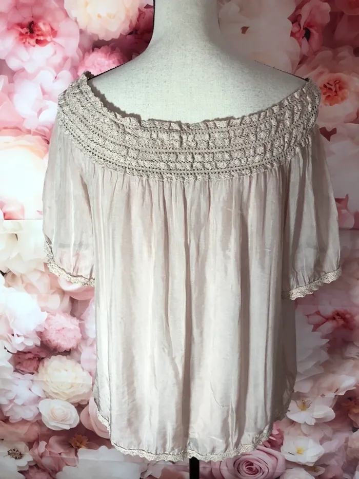 Blouse en soie rose . - photo numéro 3