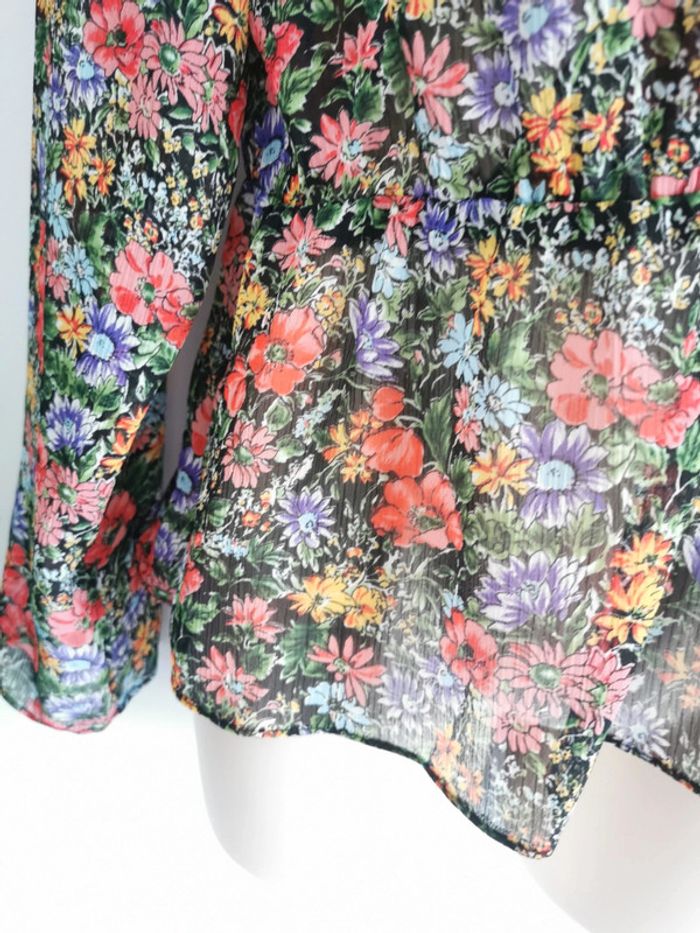 Blouse voile à imprimé fleuri multicolore Naf Naf Taille 38 - photo numéro 5