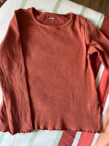 Teeshirt côtelé terracotta fille 6ans 