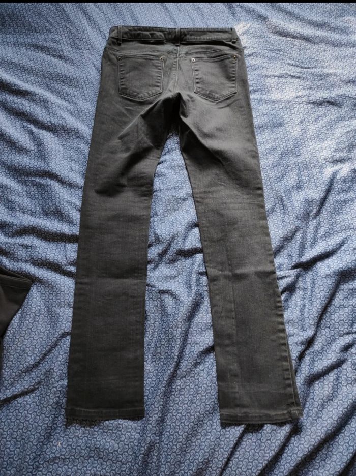 Pantalon jean noir droit vraies poches - photo numéro 2