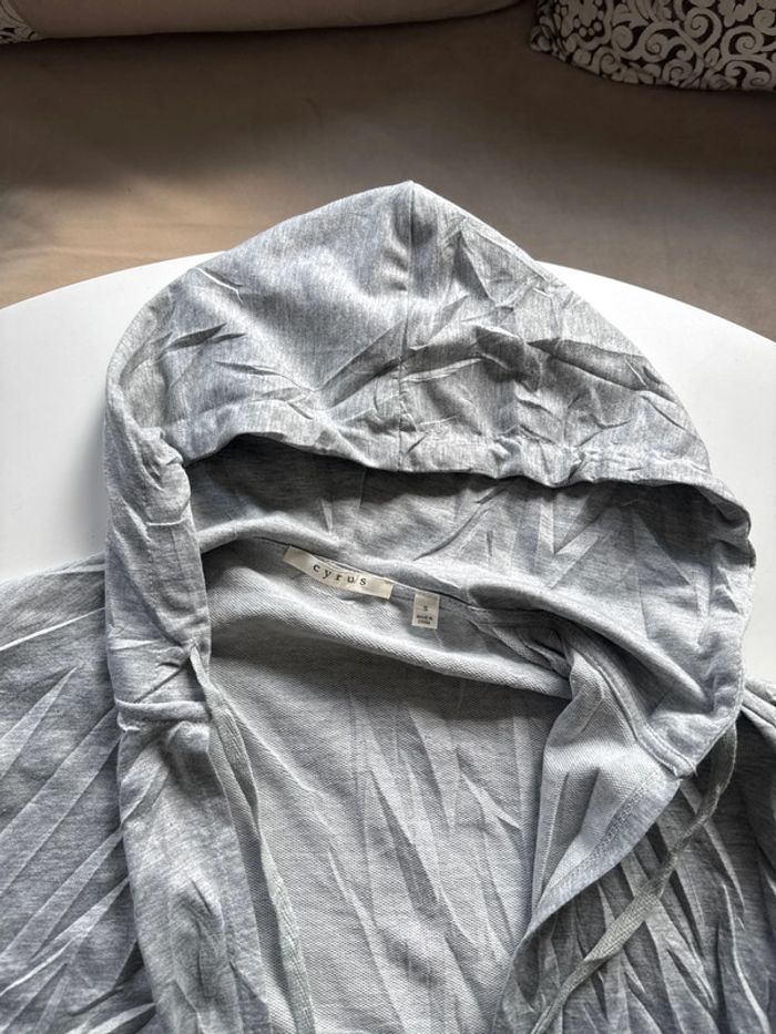Gilet long léger à capuche gris clair – Cyrus – Taille S - photo numéro 4