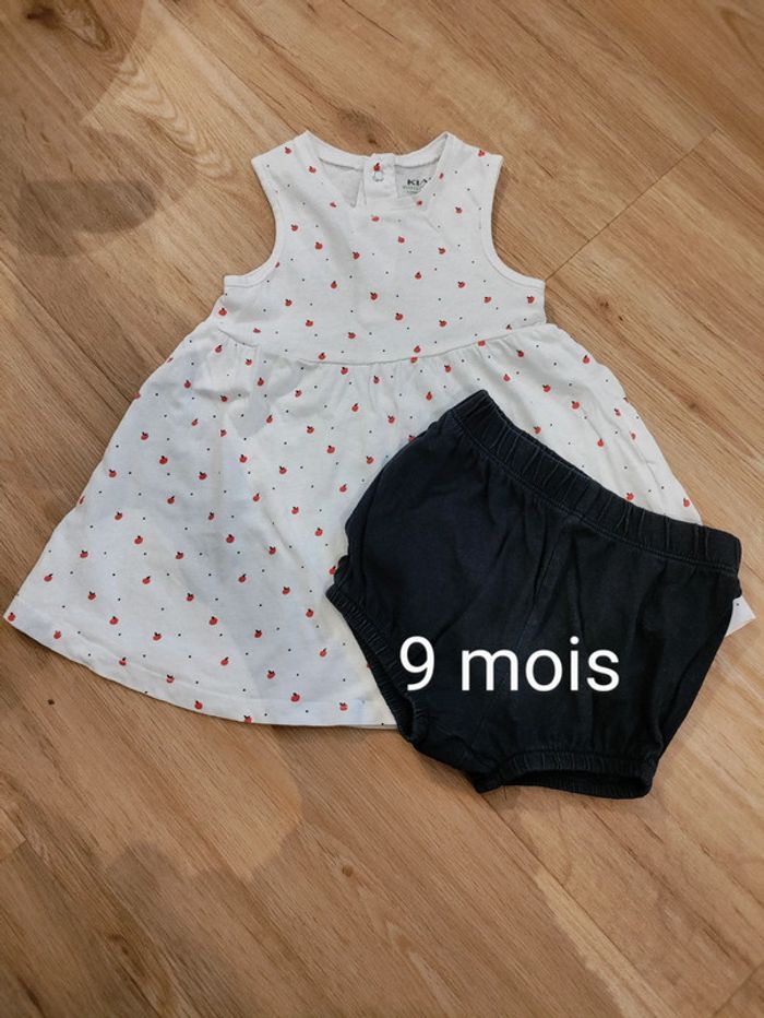 Ensemble robe + bloomer 9 mois 69-72cm