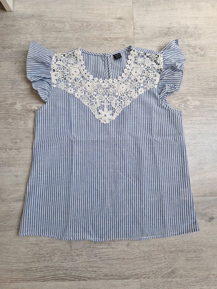 Blouse marinière neuve XS Shein bleu et blanche