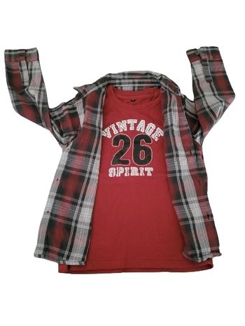 Garçon (taille 6 ans) : chemise avec sous pull cousu