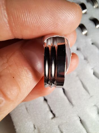 Bague acier inoxydable argentée