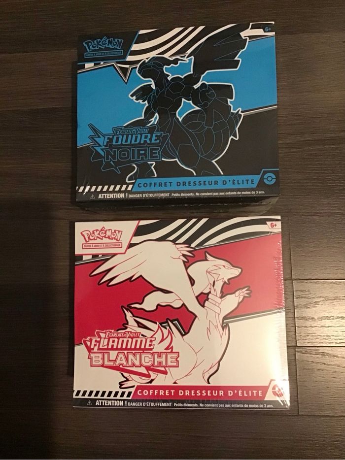 Duo ETB Cartes Pokémon foudre noire flamme blanche EV10.5 coffret dresseur d’élite
