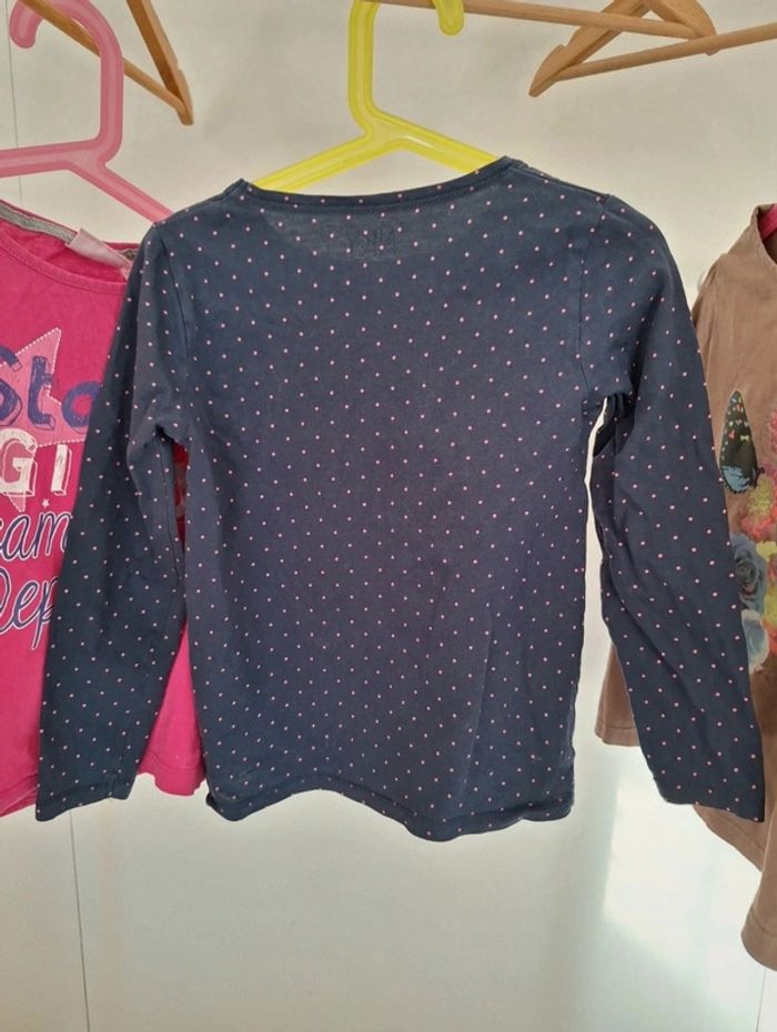 Lot 3 t-shirts 8 ans enfant fille NKY et Orchestra rose, bleu et marron - photo numéro 8