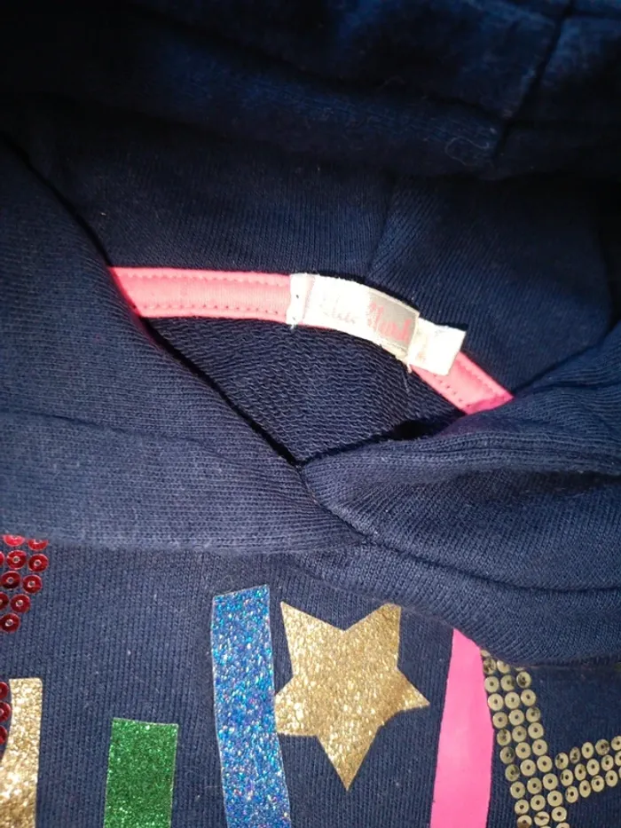Pull à capuche Billy Blush bleu marine 86cm - photo numéro 2