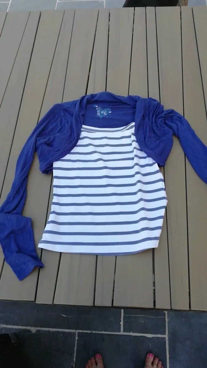 Débardeur marinière et gilet court