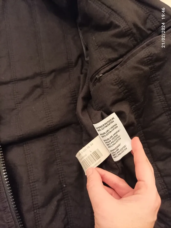 Blouson noir hiver homme taille L - photo numéro 3