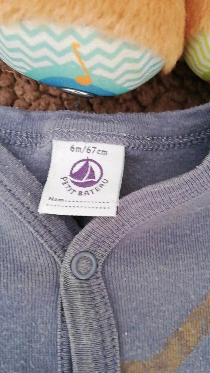 Pyjama coton 1 pièce petit bateau 6 mois - photo numéro 4