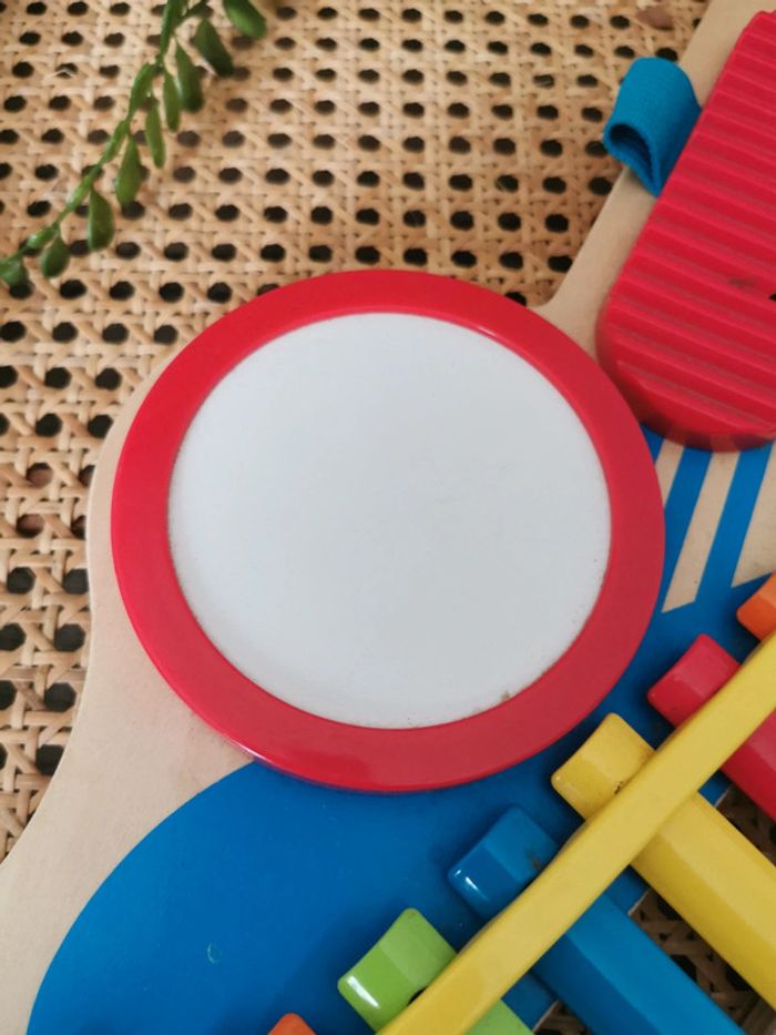 🌺Grande Guitare bois musique activité jouet enfant xylophone tambour cymbal - photo numéro 4