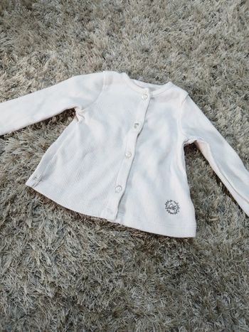 Gilet blanc uni bébé fille 6 mois orchestra