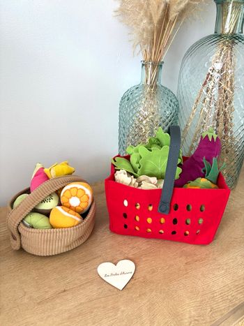 Dînette en tissu avec panier 