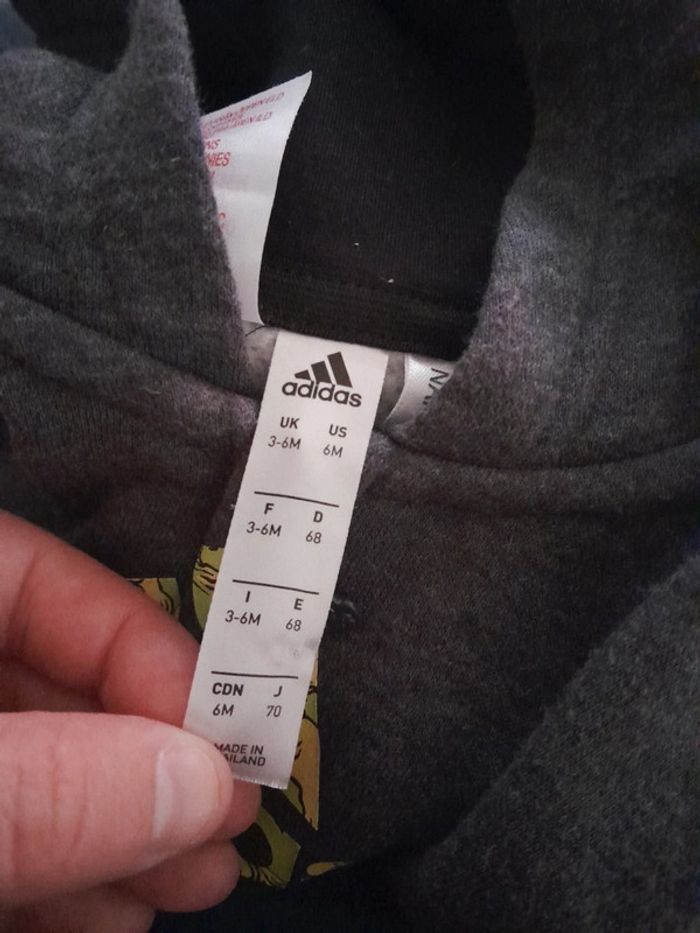 Gilet adidas capuche 3/6mois 68cm - photo numéro 3